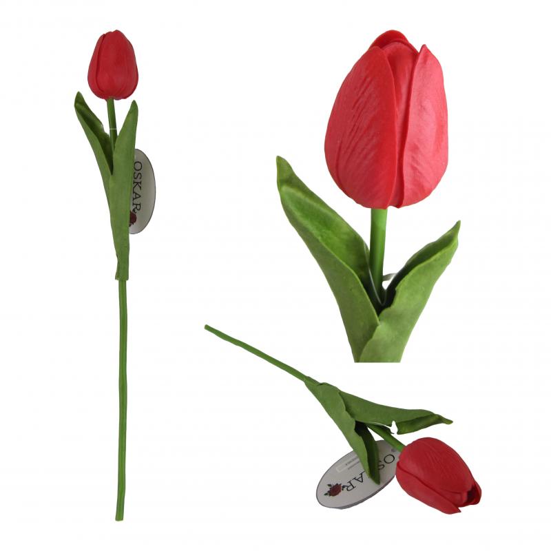 Tulipan gumowany 32cm czerwony